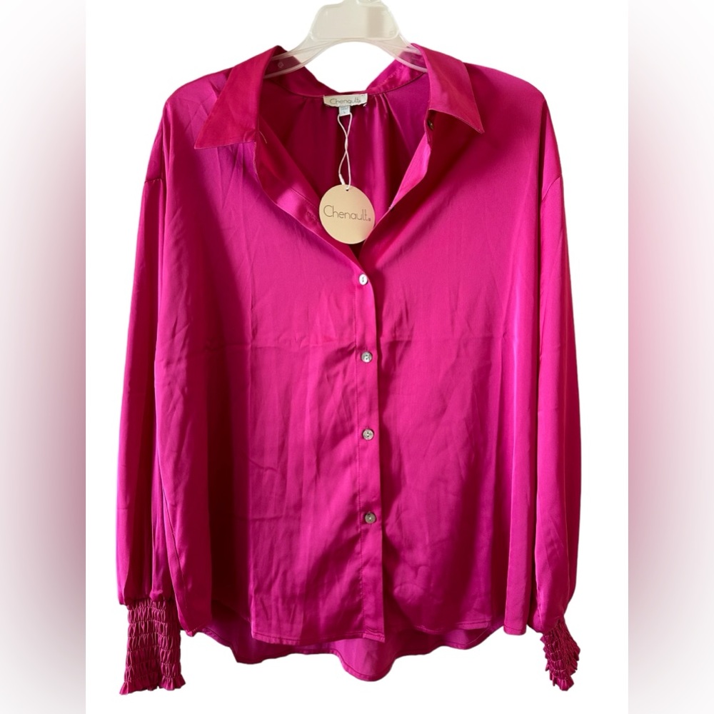 NWT, Fuchsia button up Blouse
